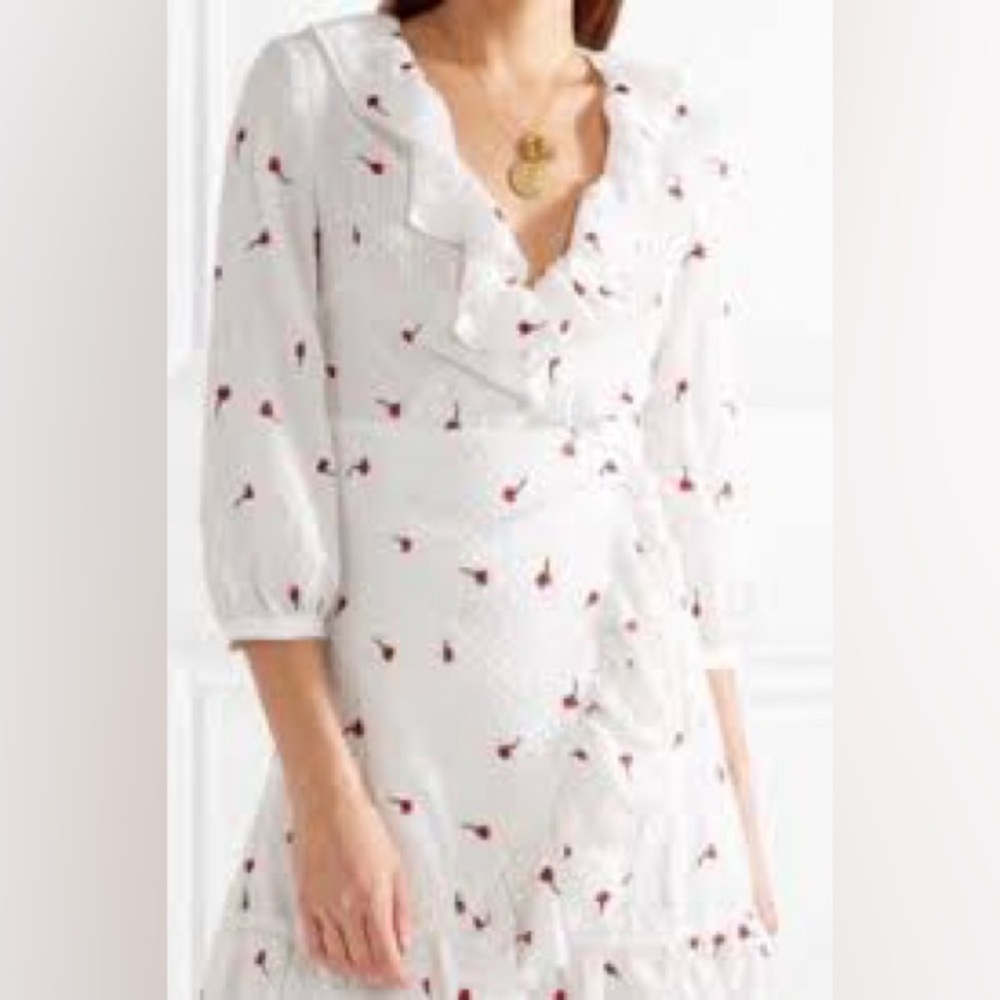 RIXO Abigal embroidered rosebuds
Wrap Dress